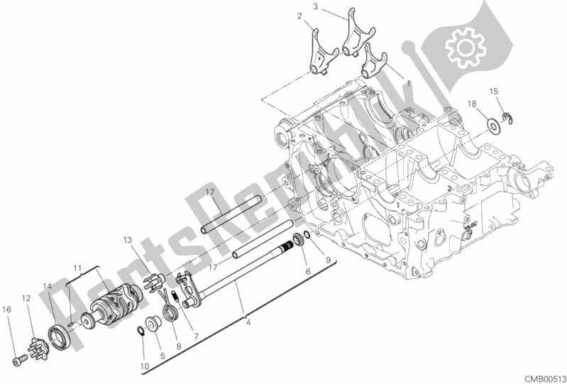 Alle onderdelen voor de Schakelnok - Vork van de Ducati Superbike Panigale V4 S USA 1100 2019